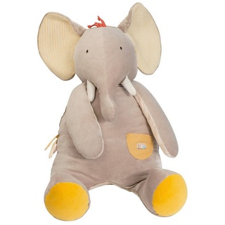 Moulin Roty Kuscheltier Plüschtier Elefant 90 cm Les Papoum grau gelb grau