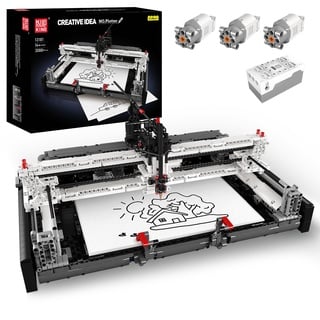 Mould King 13181 Technik Plotter Baukasten, APP-Programmierung Plotter Baustein (3088 Stück), STEM-Klemmblock mit Motoren, Display-Spielzeug Sammelgeschenk für Kinder Über 8 Jahre