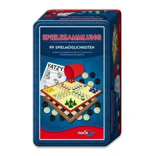 Noris Brettspiel 606112580, 99iger-Spielesammlung, ab 6 Jahre, Metalldose, 2-6 Spieler