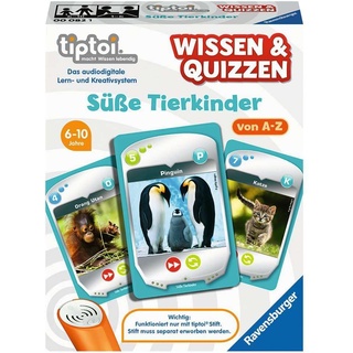 Ravensburger tiptoi 00082 Wissen und Quizzen: Süße Tierkinder, Quizspiel für Kinder ab 6 Jahren, für 1-6 Spieler