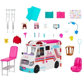Mattel Barbie - Barbie 2-in-1 Krankenwagen Spielset (mit Licht & Geräuschen)