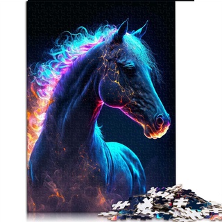 1000 Teile Puzzles für Erwachsene Tier Pferd Galaxie Puzzles für Erwachsene Holzpuzzle Herausforderndes Spiel (Größe 50x75cm)