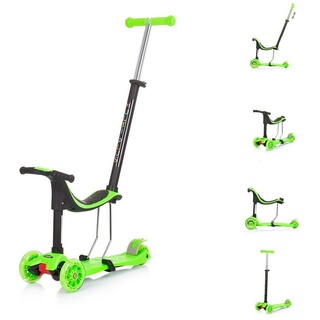 Chipolino Cityroller Kinderroller 3 in 1 Multi Plus, 3 Räder, Laufrad, Roller, LED-Lichter grün