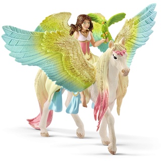 schleich BAYALA 70566 Fee Surah und Einhorn Glitzer Pegasus 3-Tlg Spielset - Einhorn mit Flügel und Fee mit Beweglichen Armen - Einhorn Spielzeug, Figuren ab 5 Jahren
