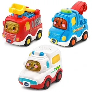 VTech 242163 Baby Toot-Toot Set With 3 Emergency Vehicles with Sounds (English Version) 12+ Months