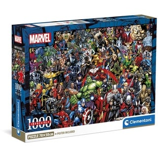 Clementoni Marvel-Universe-Impossible Puzzle - 1000 Teile Puzzle mit Poster & Aufsteller für Erwachsene und Kinder ab 14 Jahren, 39709