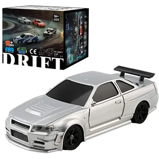 BAUBAUPLAY Drift Ferngesteuertes Auto, 1:43 15km/h Maßstab RC Drift Car, 2.4G Vollproportional Mini Racing Drift Auto Spielzeug für Erwachsene - RTR Version