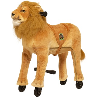 Animal Riding Reittier Löwe „Shimba“ Small (für Kinder 3-5 Jahren, Farbe braun, Sattelhöhe 56 cm, mit Rollen) ARL006S
