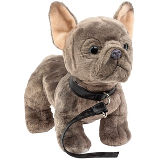 Französische Bulldogge 23 cm stehend grau Plüschhund Uni-Toys Kuscheltier Hund