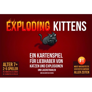 Exploding Kittens, Exploding Kittens, Grundspiel, Partyspiel, Kartenspiel, 2-5 Spieler, Ab 7+ Jahren, 15+ Minuten, Deutsch