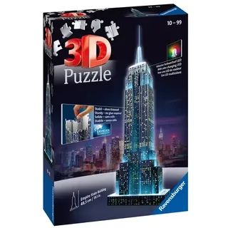 Ravensburger Puzzle - 3D Vision Puzzle - Empire State Building bei Nacht, 216 Teile
