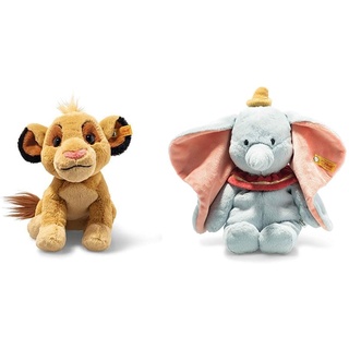 Steiff 24665 Soft Cuddly Friends Disney Originals Simba 26cm & Kuscheltier Dumbo aus Winnie Puh, Süßes Stofftier