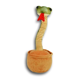 Kögler 76501 - Labertier Schlange Samantha mit tanzendem Hals, ca. 18 cm groß, nachsprechendes Plüschtier mit und Wiedergabefunktion, plappert alles witzig nach und bewegt sich