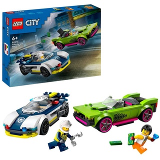 LEGO® Konstruktionsspielsteine City Verfolgungsjagd mit Polizeiauto und Muscle Car