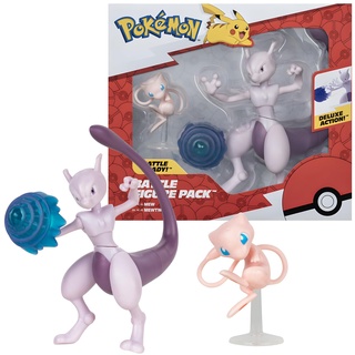 Pokemon Figuren Set Mew & Mewtwo – 5 & 10 cm - Neues offizielles Pokémon Spielzeug