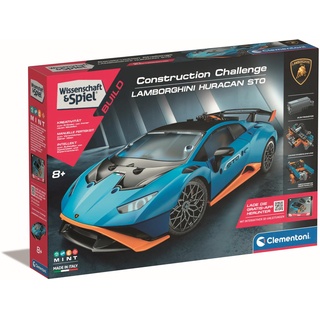 Construction Challenge - Lamborghini Huracan STO, Modellauto, Mechanik & Technik, Spielzeug Kinder ab 8 Jahren von Clementoni 59323
