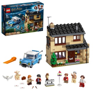 LEGO 75968 Harry Potter Ligusterweg 4, Spielzeug-Haus mit Ford Anglia-Spielzeugauto sowie 6 Minifiguren von Dobby, Harry, Ron Weasly und Familie Du...