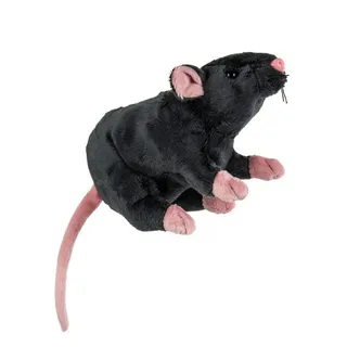 Horror-Shop Plüschfigur Graue Plüsch Ratte 19cm als Kuscheltier, Deko oder grau|rosa|schwarz