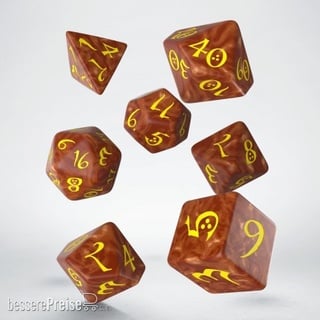 Q-Workshop QWSSCLE77 - Classic RPG Caramel & yellow Dice Set (7)