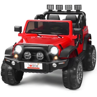 COSTWAY Elektro-Kinderauto 12V Jeep, mit 2 Sitzen rot