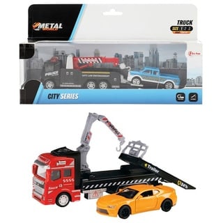 Metal Friction Tow Truck with Car