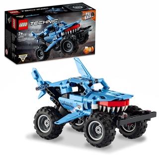 LEGO 42134 Technic Monster Jam Megalodon Modellbausatz, 2in1 Monster Truck im Hai-Design, Spielzeug-Auto mit Rückziehmotor, Geschenk für Kinder, Jungen und Mädchen ab 7 Jahren