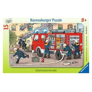 Ravensburger Puzzle 06321, Mein Feuerwehrauto, Rahmenpuzzle, ab 3 Jahre, 15 Teile