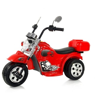 Chipolino Elektro-Kindermotorrad Kinder Elektromotorrad Chopper, Belastbarkeit 30 kg, Hupe Gepäckträger Pedal Scheinwerfer rot