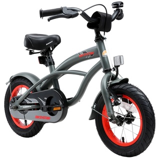 BIKESTAR Kinderfahrrad für Mädchen ab 3-4 Jahre | 12 Zoll Kinderrad Cruiser | Fahrrad für Kinder Grau