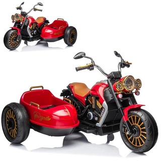 Chipolino Elektro-Kindermotorrad Kinder Elektromotorrad DUO, Belastbarkeit 50 kg, TRON, Beiwagen, Musikfunktion, für 2 Kinder rot
