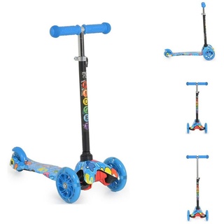 Moni Cityroller Kinderroller Fidget 3 Räder, höhenverstellbar, PU-Räder, Wasserdruck, ABEC-7 blau
