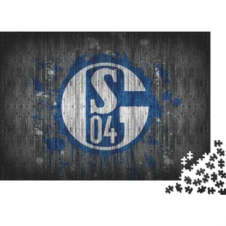 Puzzle 1000 Teile Schalke Logo,Fußball Puzzles Für Erwachsene Jugendliche,unmögliches Puzzle Spielzeug,buntes Fliesenspiel,Geschicklichkeitsspiel Für Die Ganze Familie Geschenke 1000pcs (75x50cm)