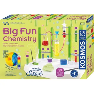 KOSMOS 645649 Big Fun Chemistry - Die verrückte Chemie-Station, Experimentierkasten für Kinder ab 8 Jahre, glibbriger Schleim, blubbernde Flüssigkeiten, Chemiebaukasten für Kinder