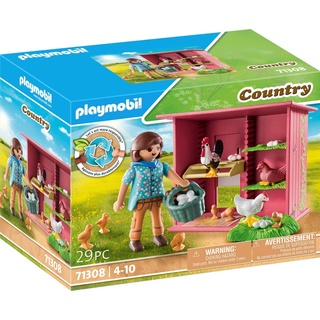 Playmobil® Konstruktions-Spielset Hühner mit Küken (71308), Country, (29 St), teilweise aus recyceltem Material; Made in Germany bunt