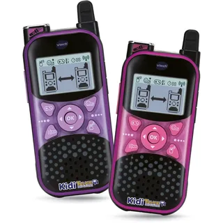 VTech KidiTalkie Explorer Violett/Rosa, Walkie-Talkies für Kinder mit Taschenlampe und Spracheffekten, Nachrichten, Sprachwechselfunktion, Spiele, Geschenk für Kinder ab 4 Jahren, ESP-Version