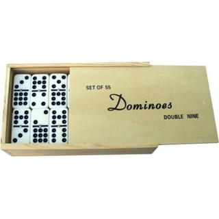 domino-Spiel doppelt 6 große 55 Steine 5 cm lang