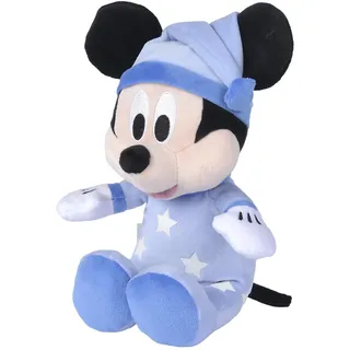 Simba 6315870349 - Disney Gute Nacht Mickey Maus, 25cm Glow in The Dark Plüsch, Micky Mouse, Babyspielzeug, Kuscheltier, Trösterchen, ab den ersten Lebensmonaten geeignet