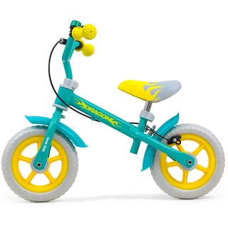 Milly Mally Leichtes Dragon-Laufrad mit Bremse für Kinder, Mint