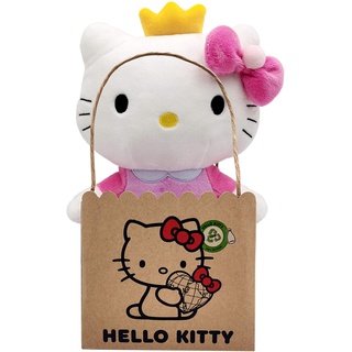 Hello Kitty Princess Eco Plush 24 cm in wiederverwendbarem Kartontäschchen - der Plüsch ist aus 100% aus PET Flaschen recyceltem Material