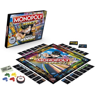 Hasbro Gaming Monopoly Speed Brettspiel, Monopoly in weniger als 10 Minuten, eine schnelle Version des Monopoly Brettspiels ab 8 Jahren, Spiel für 2-4 Spieler