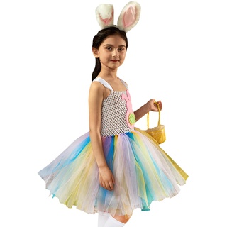 Jacekee Hasen-Tutu-Kleid für Mädchen,Kaninchen-Kostüm-Tutu-Kleid für Kinder | Tutu-Outfit für Mädchen im Alter von 2–10 Jahren, Kaninchen-Outfit, Weihnachts-Cosplay-Kostüm für Ostern, Halloween