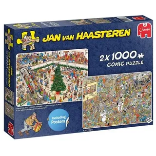 JUMBO 20033 Jan van Haasteren Einkaufen vor den Feiertagen 2x1000 Teile Puzzle