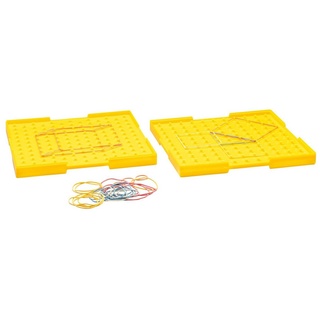 Wissner® aktiv lernen Lernspielzeug »Geometriebrett groß doppelseitig gelb« (50-St), RE-Plastic®