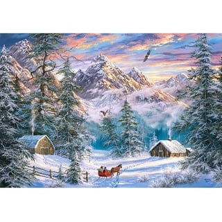 Castorland C-104680-2 Mountain Christmas-1000 stukjes Puzzle, Bunt, 1000