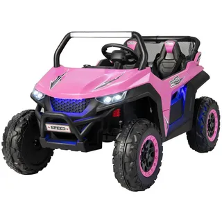 COSTWAY Elektro-Kinderauto 12V Kinderquad, 2 Sitzer, 2-4 km/h rosa