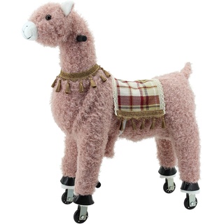 Sweety Toys 11391 Reittier groß Alpaka rosa auf Rollen für 4 bis 9 Jahre-Riding Animal