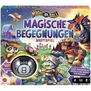 Mattel Games Magic 8 Ball Magische Begegnungen, Kooperatives Brettspiel, Deutsche Version, Entdeckung von magischen Gegenständen, für 24 Spieler, Gesellschaftsspiele ab 7 Jahre, HPJ69, ‎Mehrfarbig