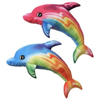 Tinisu Kuscheltier Regenbogen Delfin Kuscheltier - 35 cm Plüschtier weiches Stofftier blau