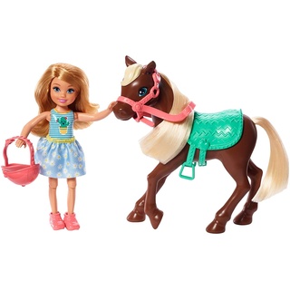 Barbie GHV78 - Club Chelsea Spielset mit Puppe und Pferd, ca. 15 cm, blond, mit Mode und Accessoires, Spielzeug Geschenk für Kinder von 3 bis 7 Jahren