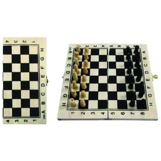 PARENCE - Faltbares Schachspiel aus Holz mit Sicherheitsschloss - Tragbar - Reise oder zu Hause - Brett von 21 x 21 cm - Lernabschluss